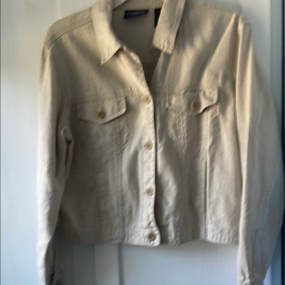 Women's Cream linen jeans Jacket